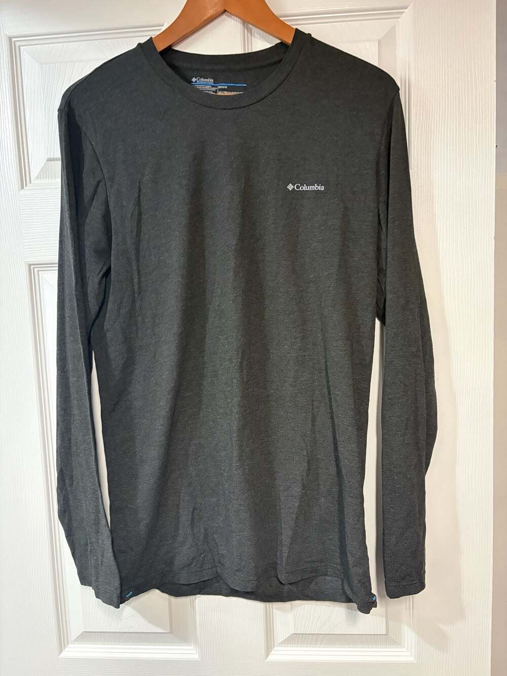Columbia Long Sleeve Crew Shirt Size M Charcoal Gray Cotton Blend